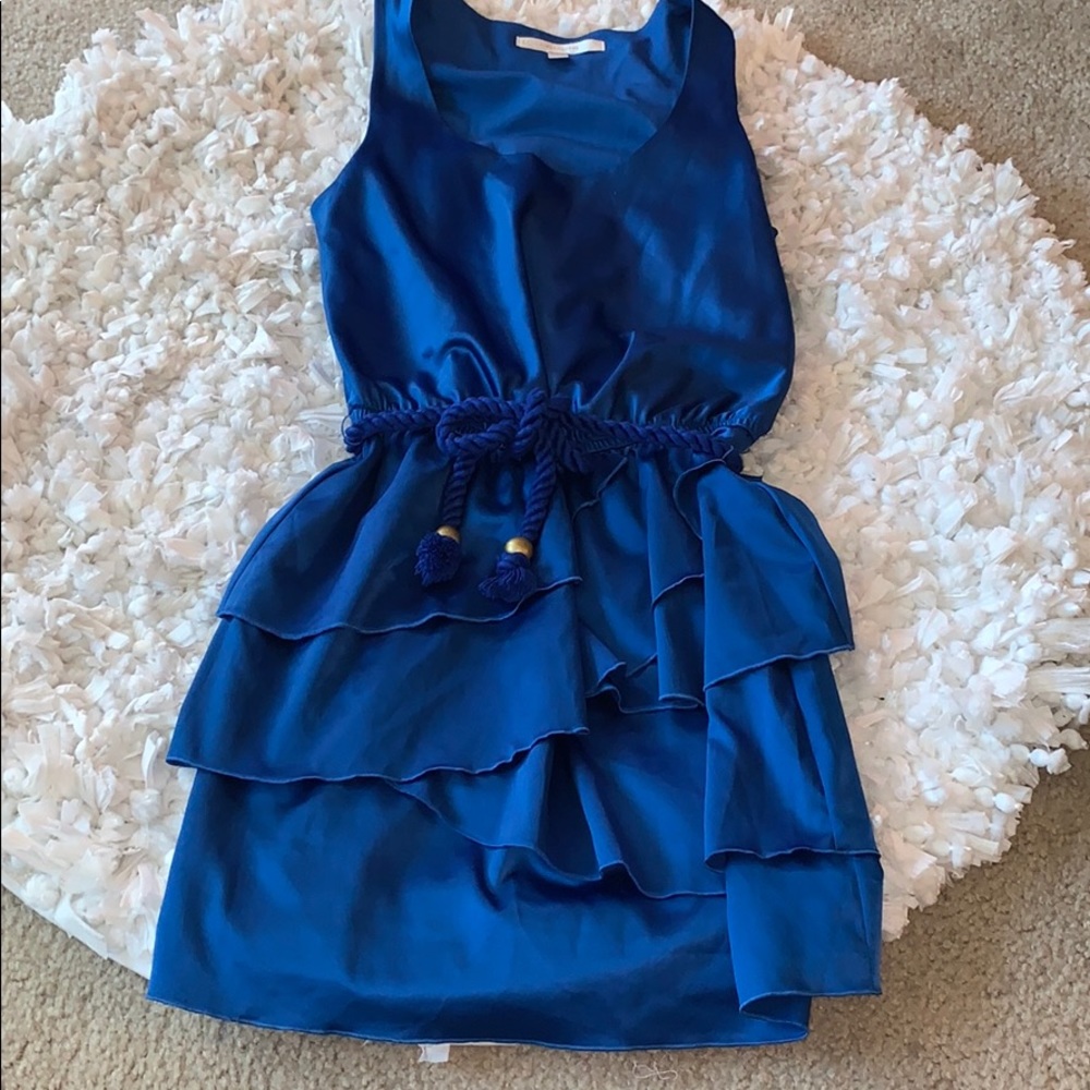 Royal Blue Ruffle Cocktail Dress